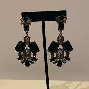 Black and Grey Drop Earrings